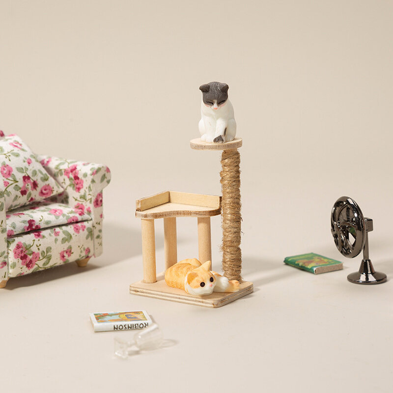 1:12 Dollhouse Huisdier Krabpaal Toren Speelgoed Miniaturen Meubels Decor Voor 1/12 Poppenhuis Meubels Decor Accessoires