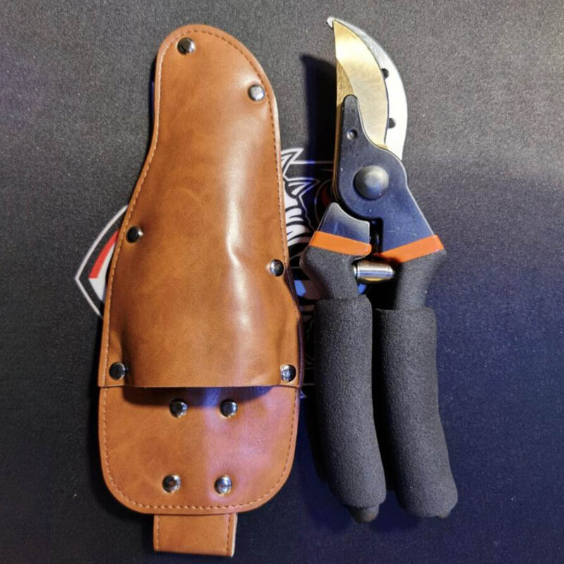 Leather Pruner Shears Sheath Premium PU Leather Protective Case Cover Belt Pouch Sheath Holder Bag Hanging Waist Tool