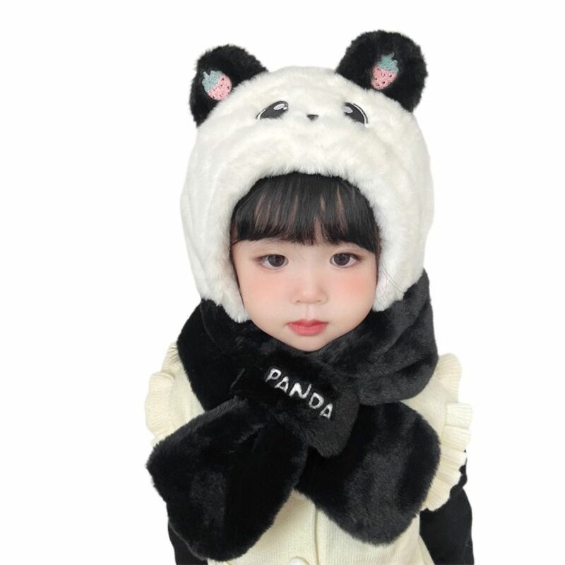 Cartoon Cartoon Children's Hat With Scarf 1-12 years old Polyester fibre Children's Hat Scarf Cap Full Cover Earflap Hood