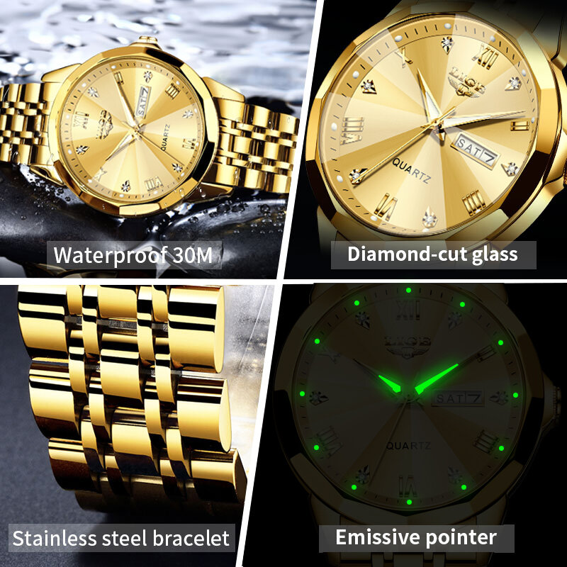 Часы наручные LIGE женские кварцевые, модные повседневные водонепроницаемые спортивные брендовые Роскошные с отображением недели и даты