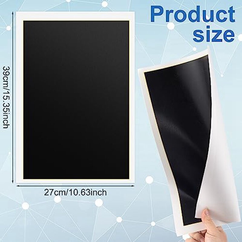 กระดาษทำเครื่องหมายแกะสลักเลเซอร์สีดำ4ชิ้นกระดาษแกะสลักสี39X27cm สำหรับโลหะแก้วเซรามิก