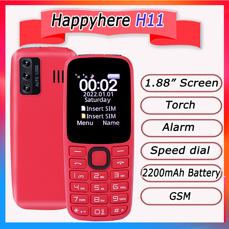 Mini téléphone portable débloqué, livraison gratuite, prix bas, numérotation rapide, SOS, bouton-poussoir, torche, pas cher, pas de caméra, petit