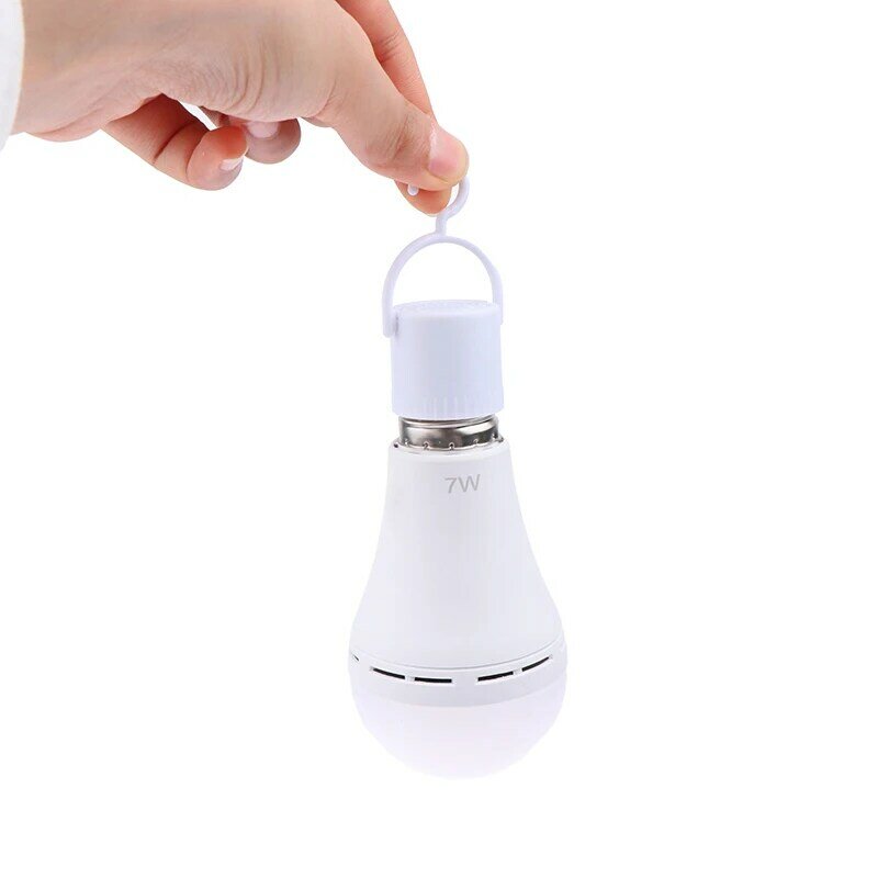 Luz LED de emergencia para acampar al aire libre, Bombilla blanca con batería recargable, se ilumina cuando falla la energía, 1 unidad
