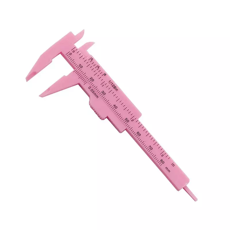 1PC  0-80mm Rose Pink Double Scale Sliding Gauge Permanent Makeup Tool Tattoo Eyebrow Line Lip Ruler For Tattoo Measuring