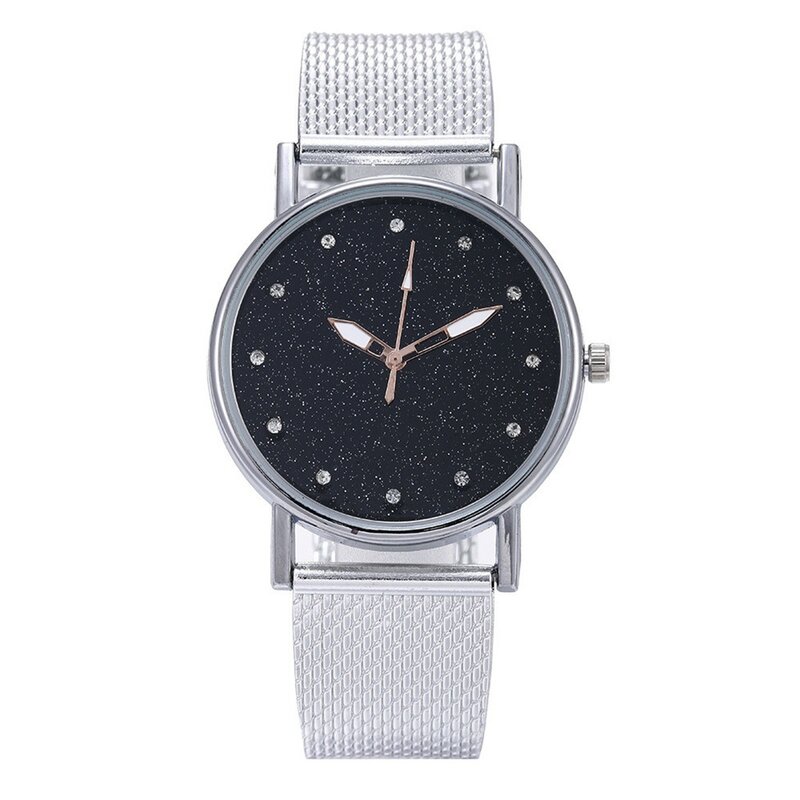Womens Watches Casual Fashion Quartz Watch Life Waterproof Clock Color Mesh Strap Ladies Business Leisure Wristwatch