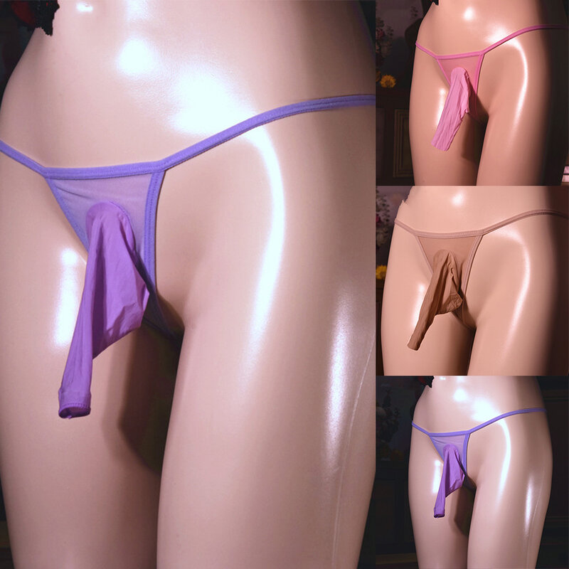 String taille basse en poudres douces pour hommes, sous-vêtements taille basse, culotte string, slip élastique en maille, lingerie sexy