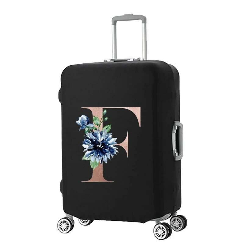 Cubierta de maleta con letras de acuarela doradas, Protector a prueba de polvo, resistente a los arañazos, cubierta de equipaje aplicable a maleta de 18 "-32"