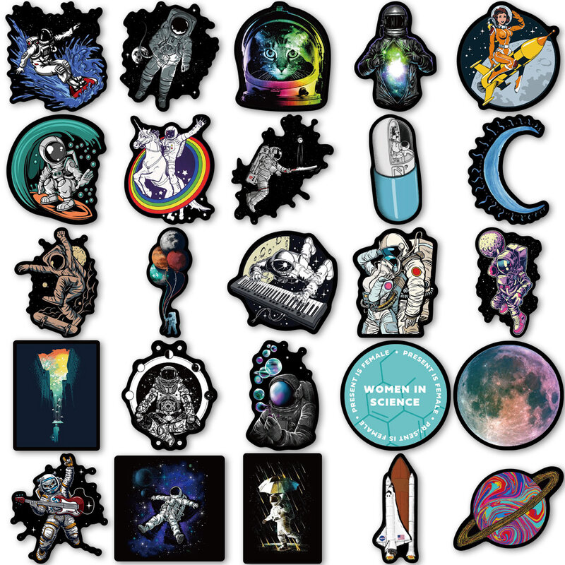 10/30/50Pcs Cartoon Space Astronaut Graffiti Stickers Suitcases Laptops Mobile Phones Guitars Water Cup Kids Stationery Stickers
