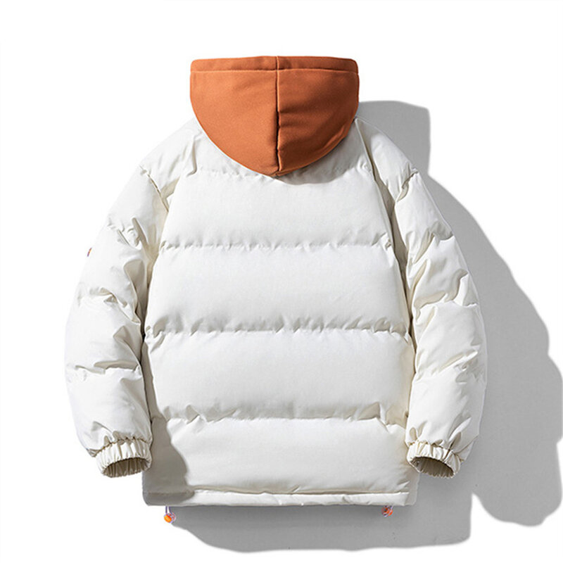 Мужская теплая куртка с капюшоном, зимняя куртка с подкладкой, новинка 2024, Мужская Уличная одежда, парки в стиле хип-хоп, Корейская ветровка, повседневная одежда