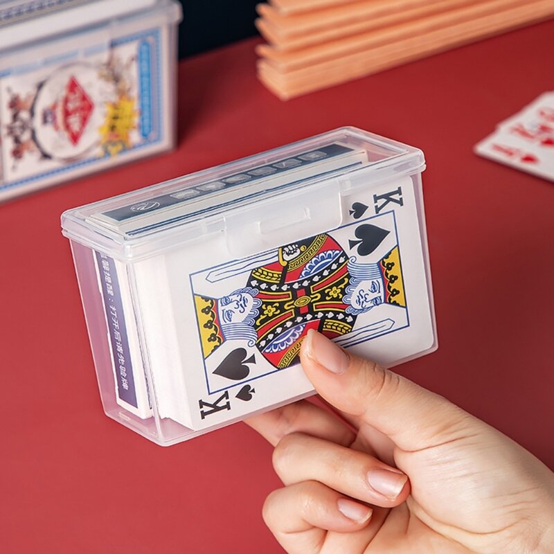 透明なプラスチックのトランプケース空のトレーディングカード収納ボックスカードデッキケースオーガナイザー屋内屋外カードゲーム用