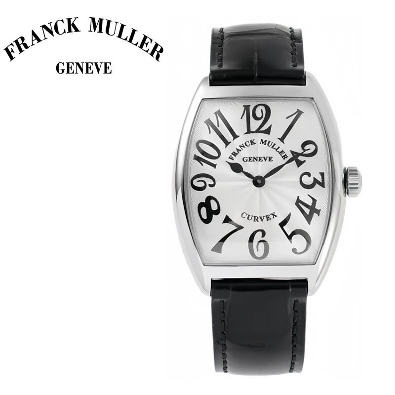 FRANCK MULLER-Relógio de pulso quartzo feminino de luxo, Tonneau, Arch Sapphire Mirror, pulseira de couro, relógio simples e elegante