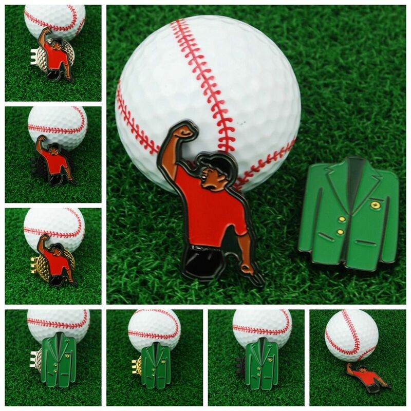 มาร์กเกอร์ลูกกอล์ฟสีเขียวแม่เหล็กกิ๊บติดหมวกตีกอล์ฟหลากสีสุดสร้างสรรค์ของขวัญสำหรับนักกอล์ฟ