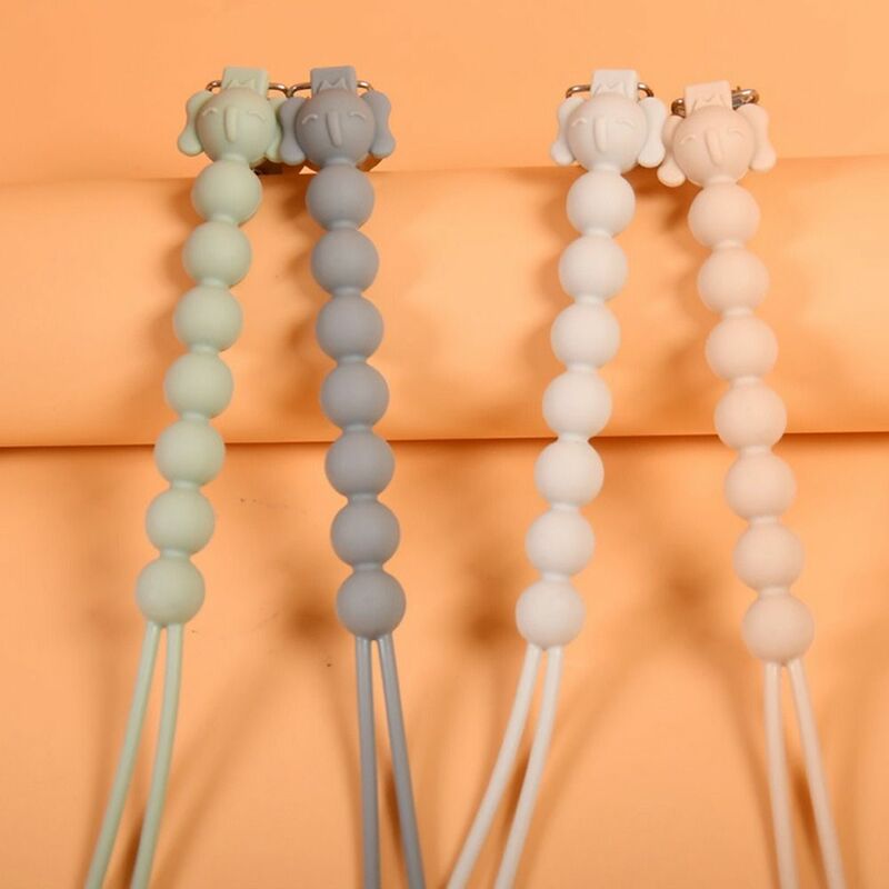 Soother Holder Safety Non-slip Silicone Bead Nipple Holder Baby Pacifier Chain Molar Chain Pacifier Clips Chains