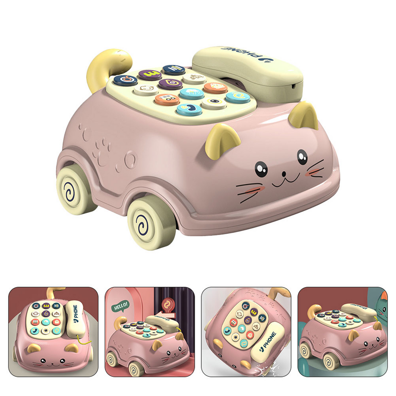 Детская игрушка с имитацией телефона и котом, развивающие товары для раннего развития, электронный компонент, имитация музыки, для девочек