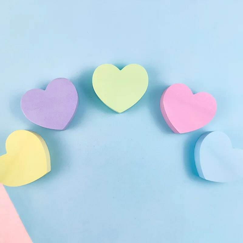 120 Sheets Heart Sticky Notes Notepad Self Sticky Note Pads Notebook Planner Sticker For Office School Stationery Accessories