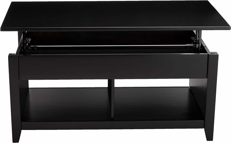 Basics Lift-Top-Aufbewahrung rechteckiger Couch tisch, schwarz, 40 in x 18 in x 19 in