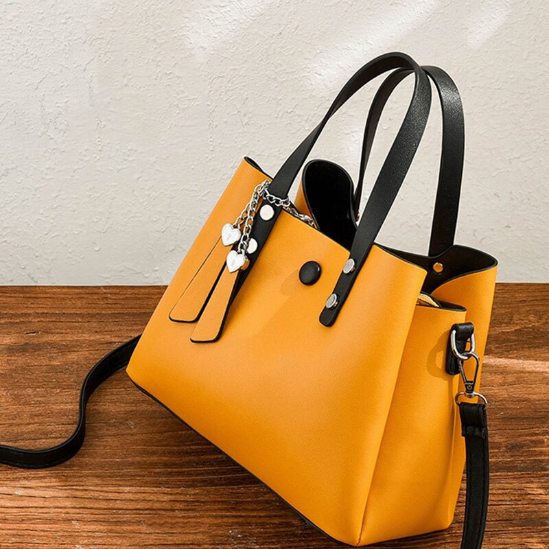 Women's Leather Handbag Casual Messenger Bag Ladies Handbag Quality Shoulder Bag Dark