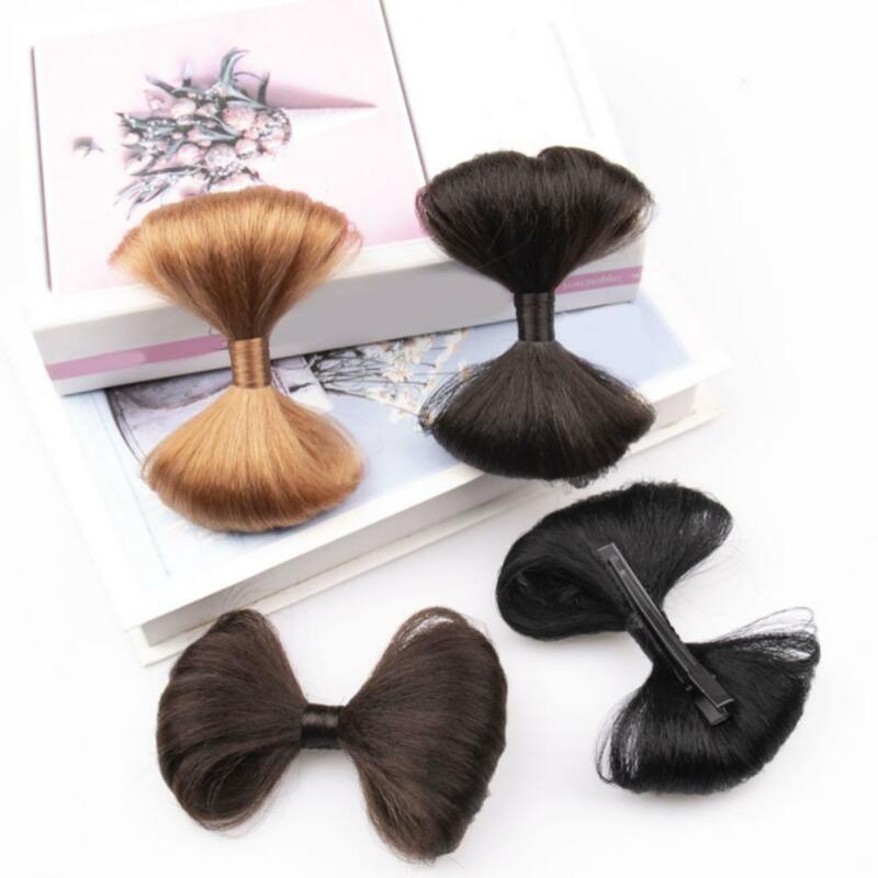 Realista Hair Styling Bow Wig, Não Perming, Tingimento Fluffy Tie, Estilo Han Roupas, Updo, Coreano Hair Clip, Modeling Supply