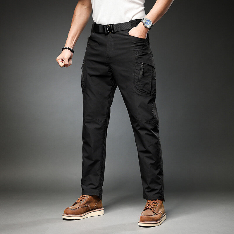 Новые стильные мужские модные повседневные брюки, брюки-карго с несколькими карманами, весенние мужские боевые брюки, хлопковые мужские брюки, размеры