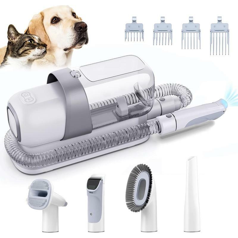 @Pet Grooming Kit, Dog Grooming Clippers with 2.3L Vacuum Suction 99% Pet Hair, Pet Grooming Vacuum Low Noise