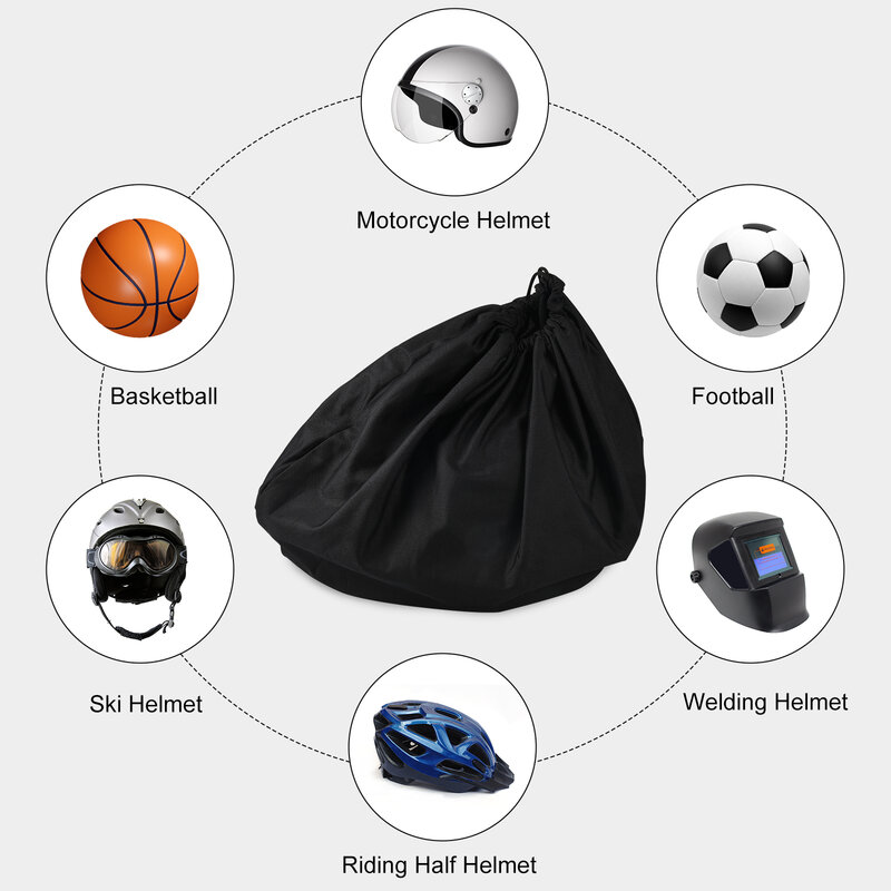 2 Pcs Helmet Bag Welding Mask Hood Storage Carrying Bag For Riding Bicycle Sports Universal Tool Cloth With Locking Drawstring
