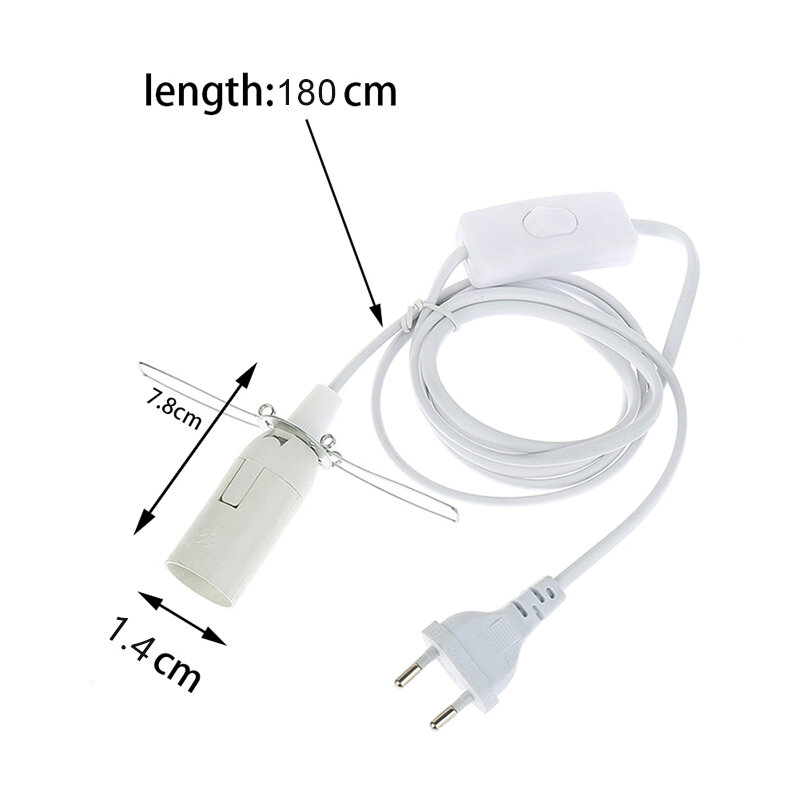 1,8 MEU steker AS kabel listrik E14 dasar lampu soket dengan saklar kawat untuk lampu garam liontin LED bohlam lampu gantung pemegang suspensi