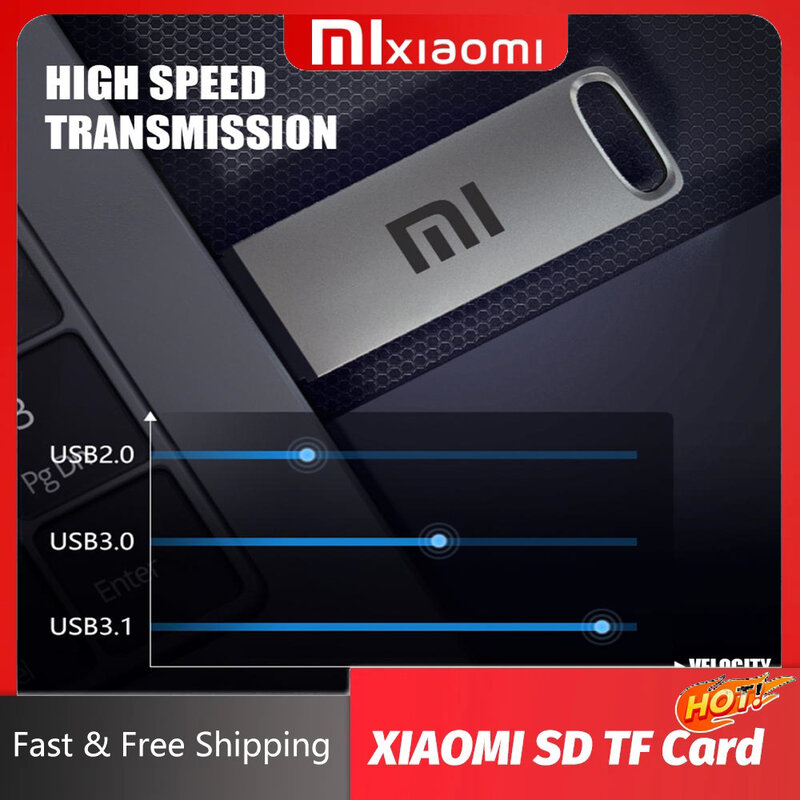 Xiaomi-SuperMiniメタルUSBフラッシュドライブ,双方向伝送,USB 3.0,高速,テラバイト,1024GB, 512GB