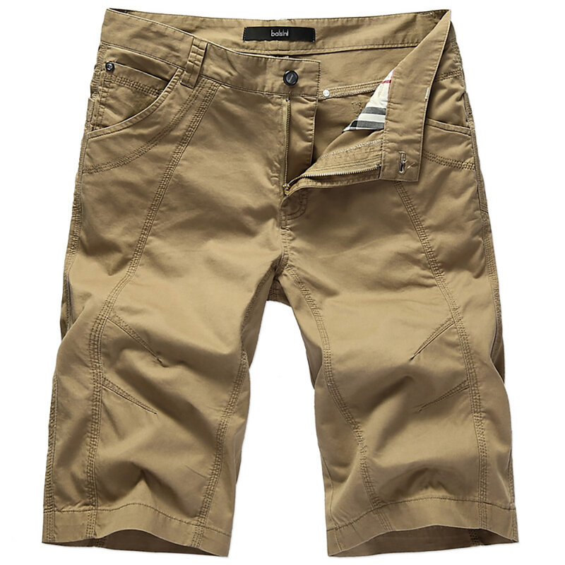 Masculino Trendy Pocket Tactical Cargo Shorts, Algodão, Casual, Solto, Baggy, Straight, Boardshrots, Streetwear Roupas