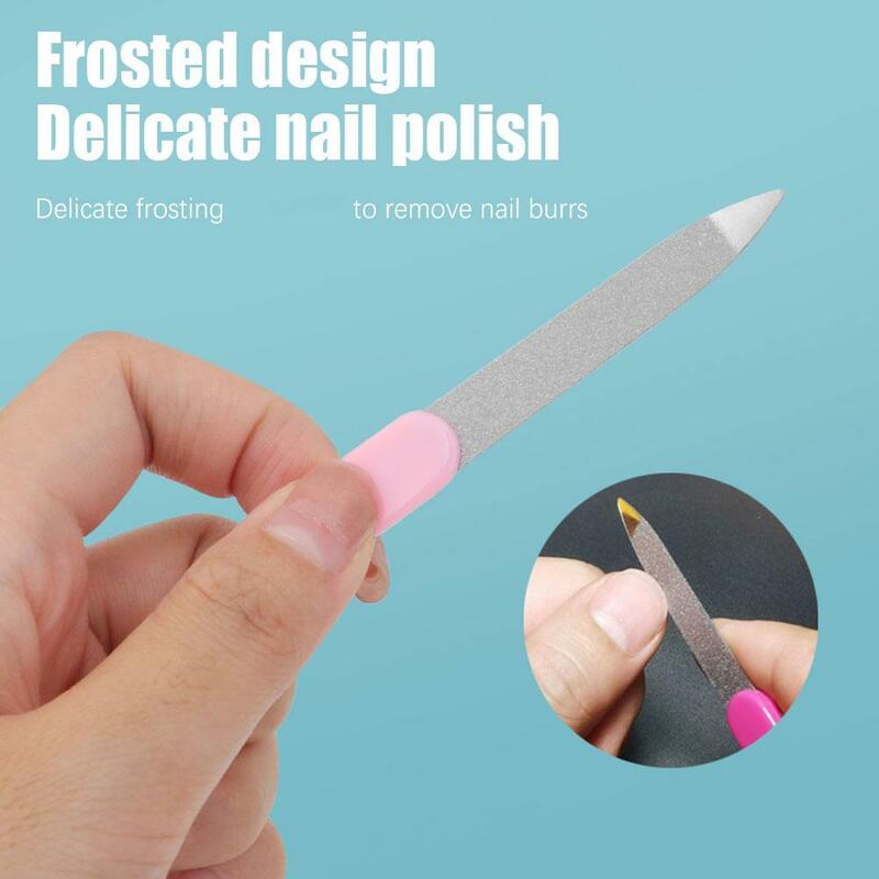 Stainless Steel Double Sided Nail Files Manicure Pedicure Grooming For Professional Finger Toe Nail Care Tools 1pcs Random Q0j8