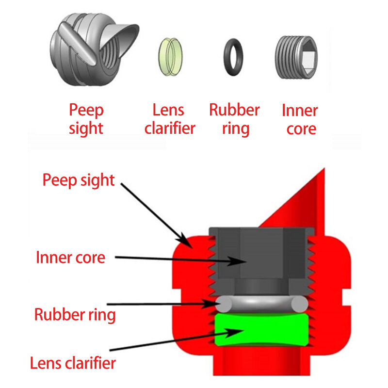 45/37 Graden Kijkzicht Boogschieten Aluminium Behuizing Binnenkern Clarifier Diafragma Lens Samengestelde Boog Buiten Jacht Schietgereedschap