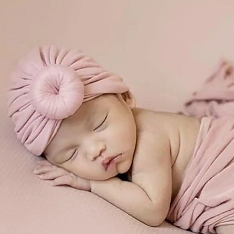18-farbig gestrickte Rayon Baumwolle Donut Baby Stoff Hut Kinder Baby Pullover Hut