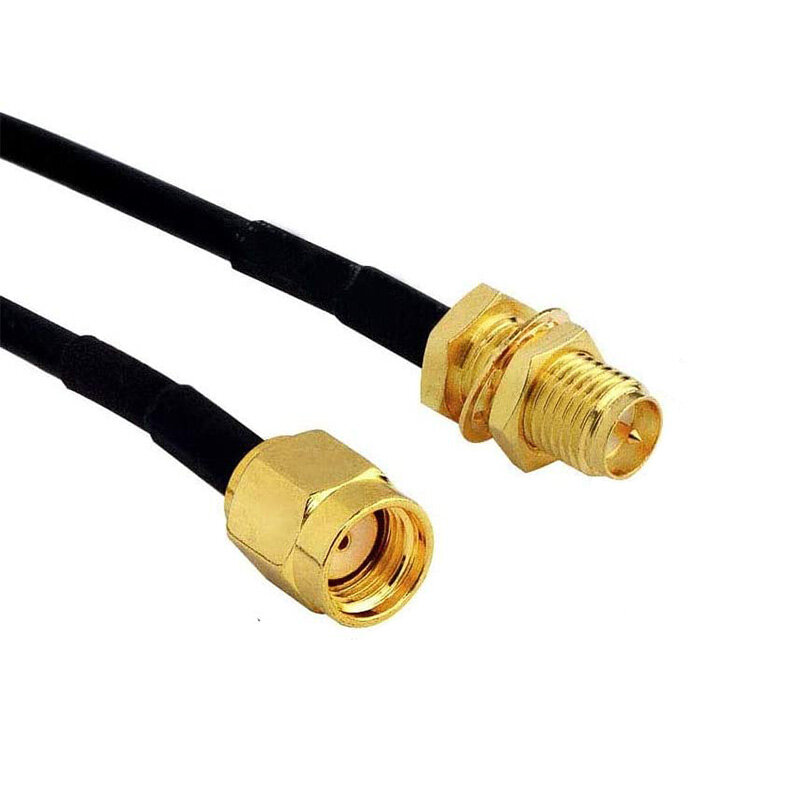 RP-SMA SMA Connector Male to Female Extension Cable Copper Feeder Wire for Coax Coaxial WiFi Network Card RG174 Router Antenna