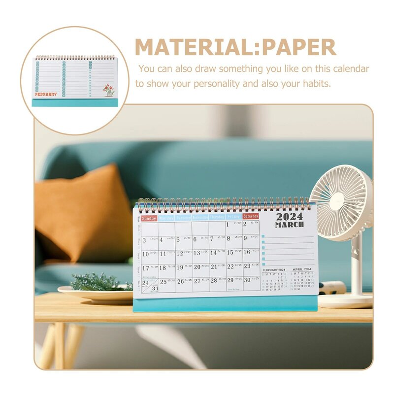 2024 Schreibtisch Kalender Kalender dekorative monatliche dekorieren Büro papier freistehend für zu Hause