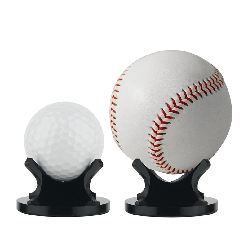 Small Ball Display Rack, Stand Holder, Acrílico para Golfe, Softball, Bola de tênis, Exibindo, Armazenando Baseballs, Bolas de golfe, 2pcs