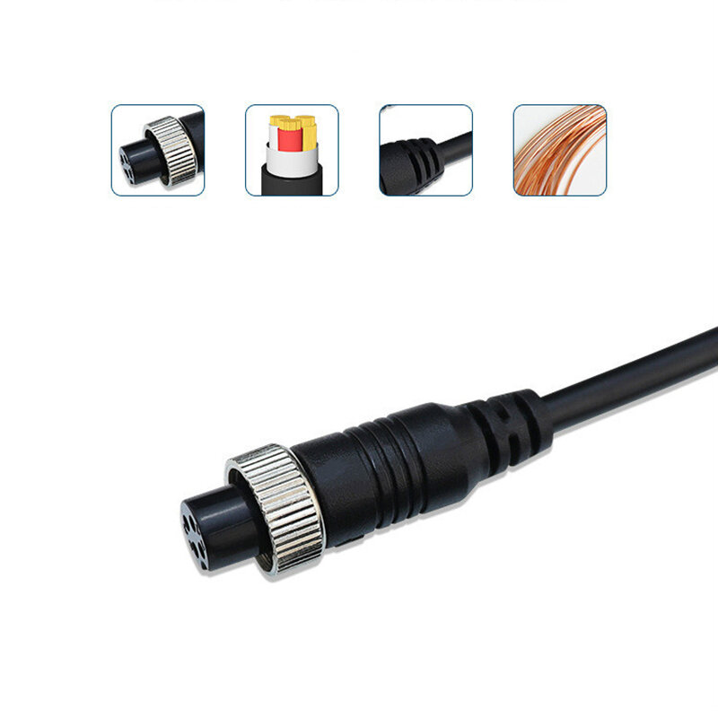 4-Pin M12 Aviation Video Extension Cable 1M 2M 5M 7M 10M 15M 20M for CCD Reversing Camera Camper Trailer J17