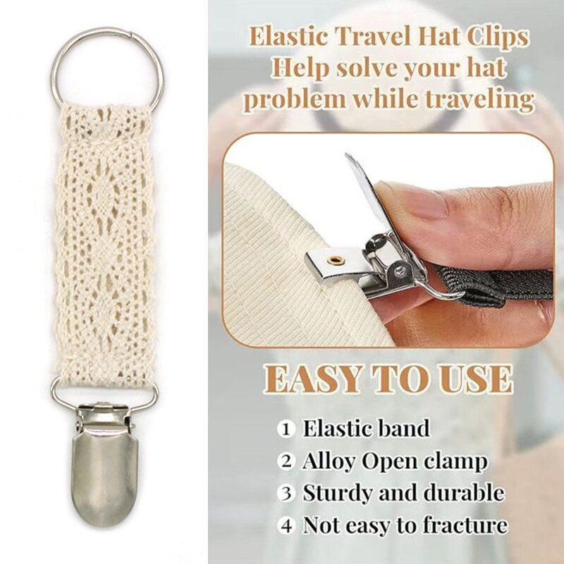 Travel Hat Clips Elastic Hat Keeper Clips Colorful Hat Clip for Baggage Drop Shipping