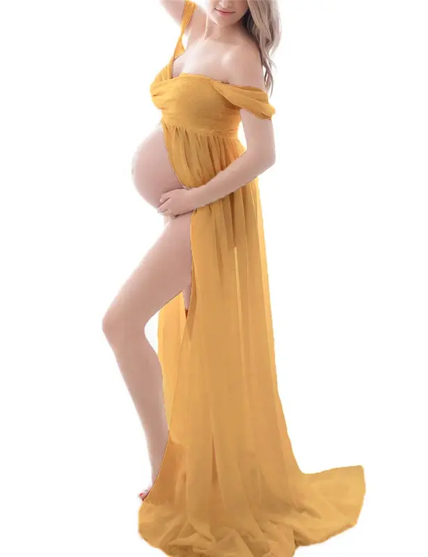 Vestidos de fotografia maternidade para mulheres grávidas, alta qualidade, comprimento do chão, longo, sólido, sessão fotográfica, sexy