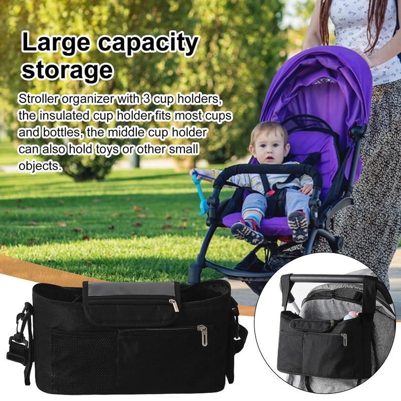 Сумка-Органайзер для детской коляски, универсальные аксессуары для коляски с сумкой для телефона и плечевым ремнем, универсальный ремешок на плечо для телефона