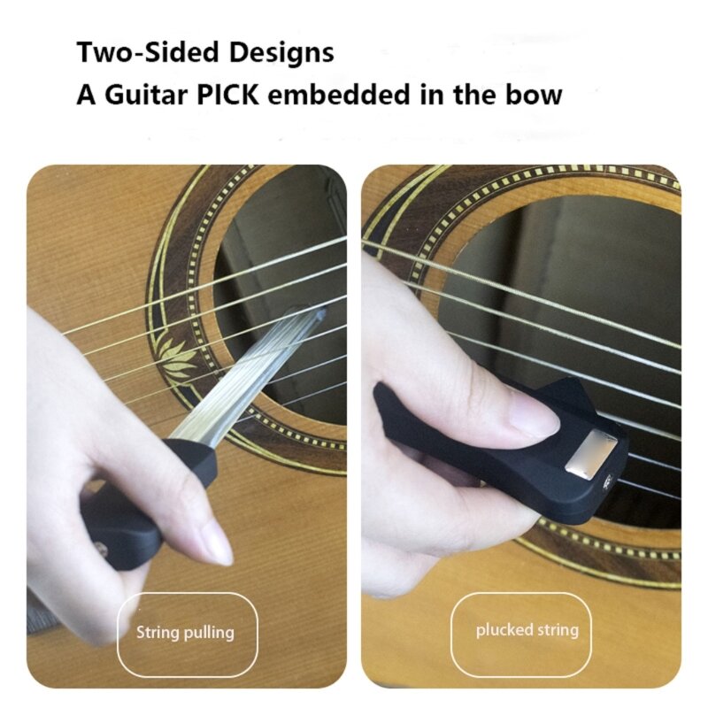 Double Side Guitar Bow Thin Guitar Bowing Device Horse Hair Guitar Bowing Tool Acoustic Guitar Performances Parts G99D