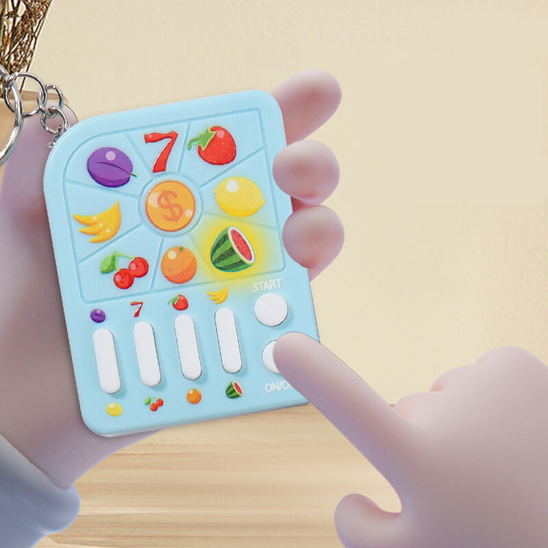 Lucky Jackpot Mini Fruit Game Machine Winning  Digital Game Machine Keychain Children's Funny Educational Toys Gift