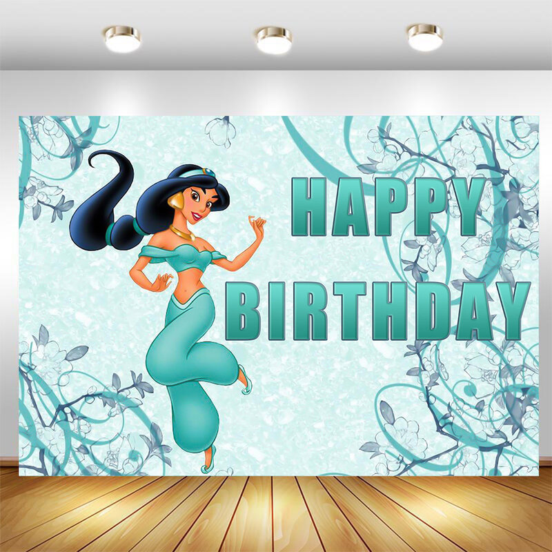 Jasmijn Prinses Aladdin Thema Verjaardagsfeestje Kamer Decoratie Achtergrond Banner Baby Shower Meisje Kinderen Fotoshoot Achtergrond Cadeau