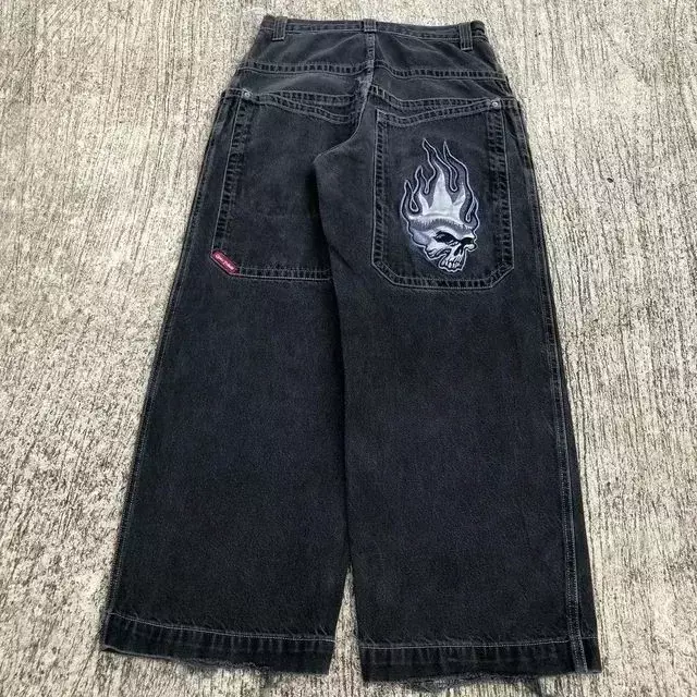 2K jeansy Retro Streetwear nowy Harajuku Hip Hop oversize wydruk graficzny luźny dżins spodnie męskie i damskie gotyckie szerokie spodnie