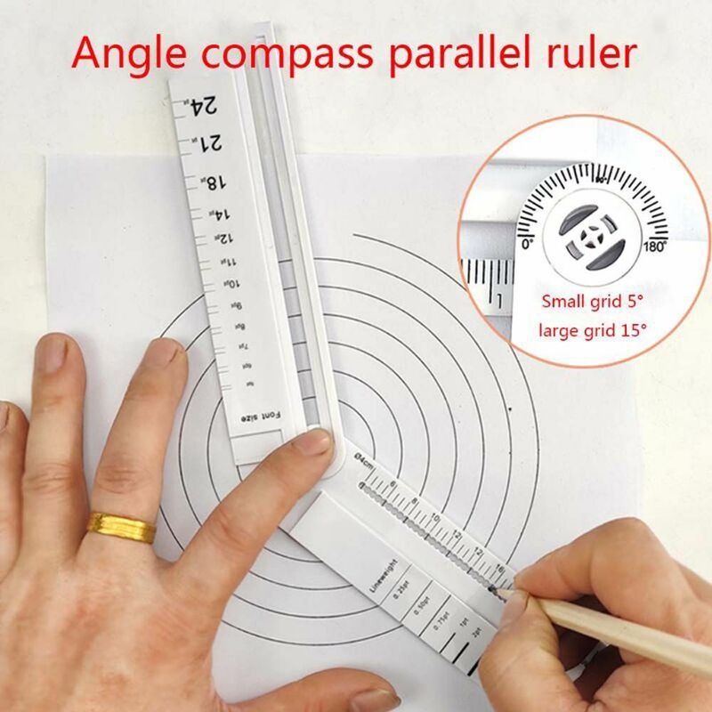 Plastic Hoek 30Cm Briefpapier Levert Gradenboog Kompas Parallel Liniaal Rechthoek Liniaal Tekening Tool