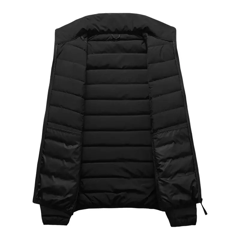 남성용 단색 따뜻한 다운 재킷, 야외 방풍 및 다목적 재킷, 클래식 4 색 캐주얼 스트라이프 재킷, 겨울