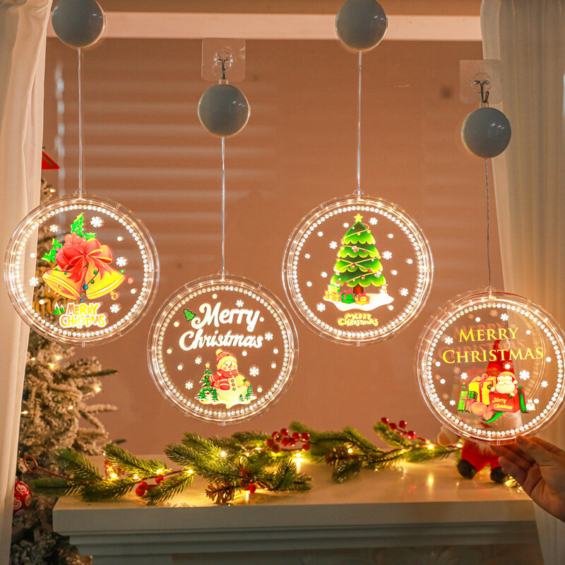 40Pcs Led Window Wall Hanging Light Pendant Decoration Lamp New Year Christmas Atmosphere Ornament Night Lighting Gift