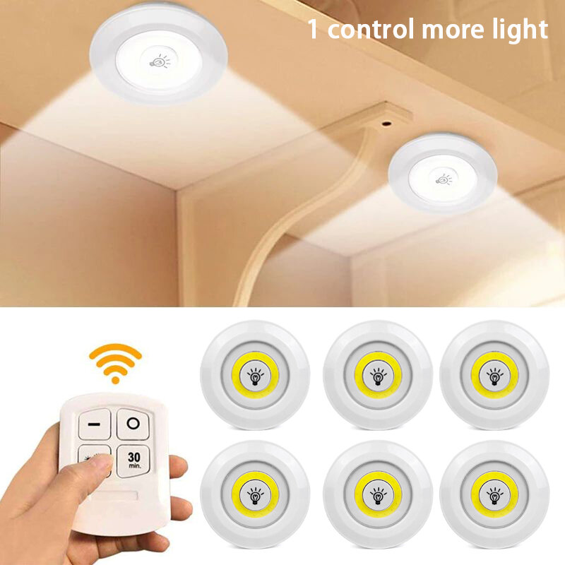Smart Wireless Remote Control Dimmable Night Light Decorative Kitchen Closet Staircase Lighting Mini LED Lights
