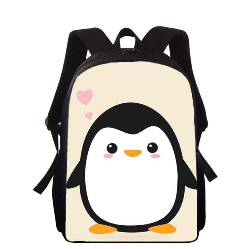 Schattige Cartoon Pinguïn 15 "3d Print Kids Rugzak Basisschool Tassen Voor Jongens Meisjes Terug Pack Studenten Schoolboekentassen