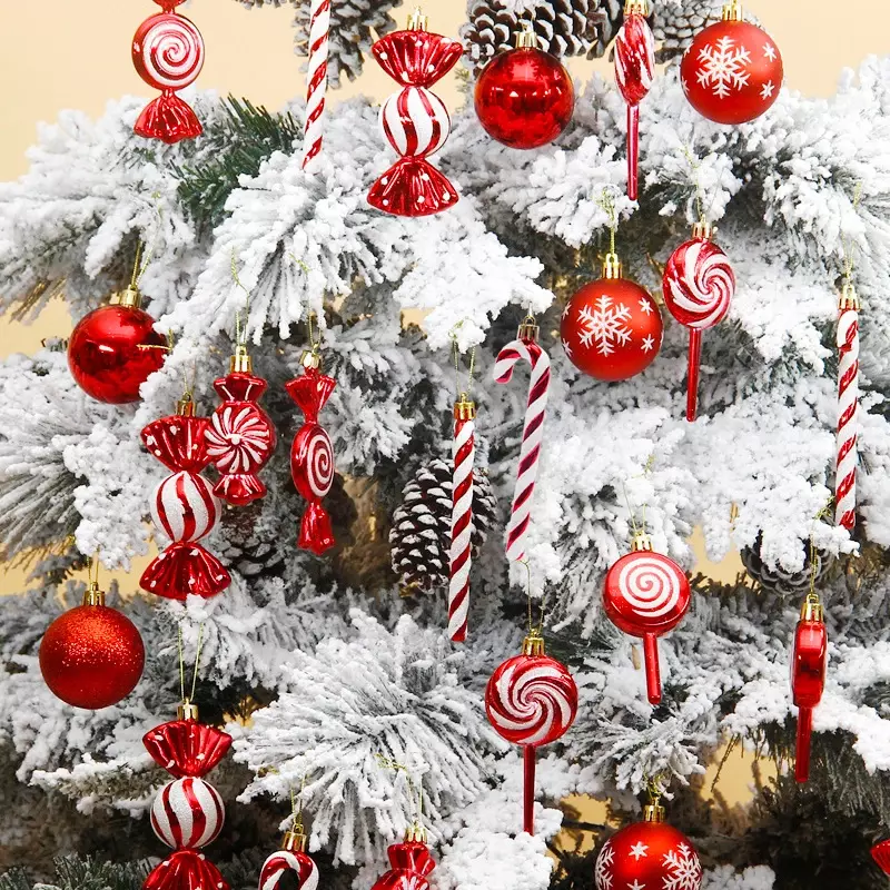 36Pcs/Box Christmas Ball Christmas Tree Hanging Pendants Home Gifts New Year Printed Special-shaped Christmas Spheres Ornaments