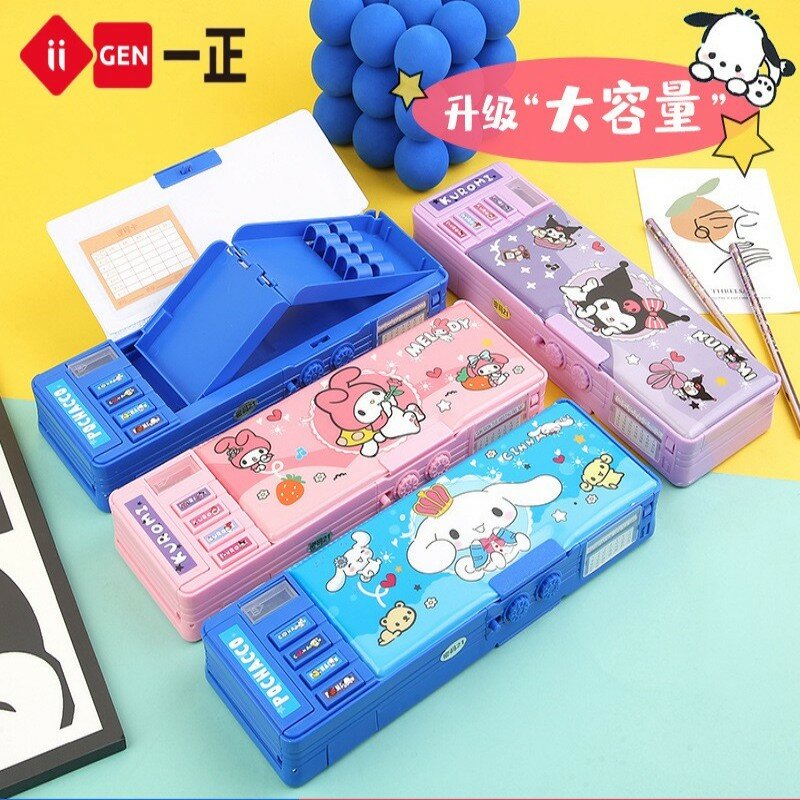 Neue sanrio briefpapier box kuromi hello kt multifunktion ale briefpapier box automatischer mechanismus kinder bleistift box öffnungs geschenk