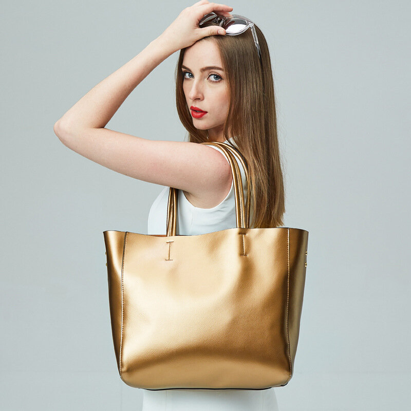 Женская сумка-тоут через плечо Y2k, многофункциональный вместительный саквояж из натуральной воловьей кожи на подмышках, в стиле ретро